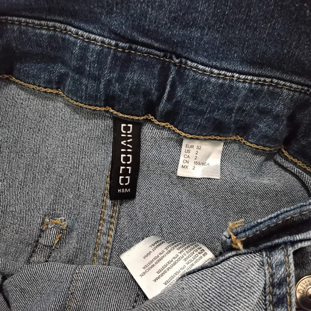 Divided Denim Overalls Juniors Size 2 Casual Boho Western Comfy Bohemian Y2K 90s - Picture 3 of 6